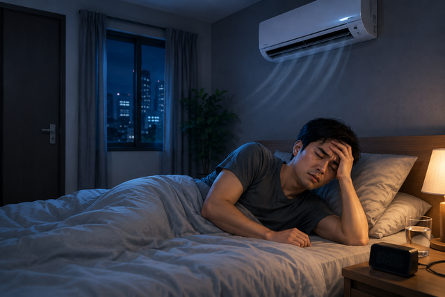 Ngủ phòng bật điều hòa kín cửa: Vì sao dễ mệt mỏi, đau đầu sau khi thức dậy?